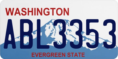 WA license plate ABL3353
