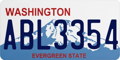 WA license plate ABL3354