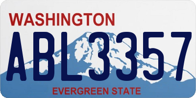 WA license plate ABL3357