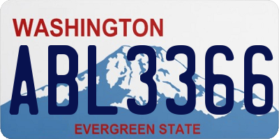 WA license plate ABL3366