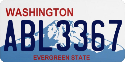 WA license plate ABL3367