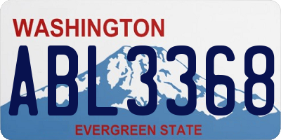 WA license plate ABL3368