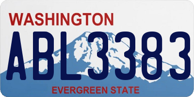 WA license plate ABL3383