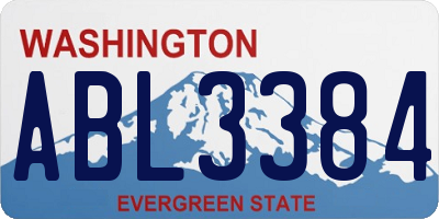 WA license plate ABL3384