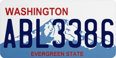 WA license plate ABL3386