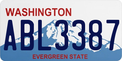 WA license plate ABL3387