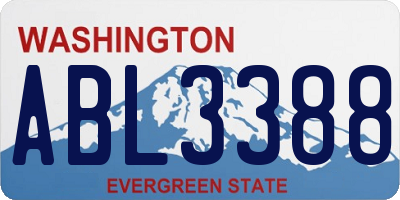 WA license plate ABL3388