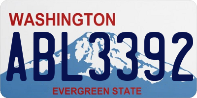 WA license plate ABL3392