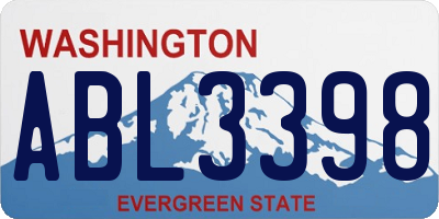 WA license plate ABL3398