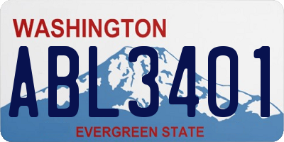 WA license plate ABL3401