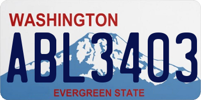 WA license plate ABL3403