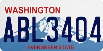 WA license plate ABL3404