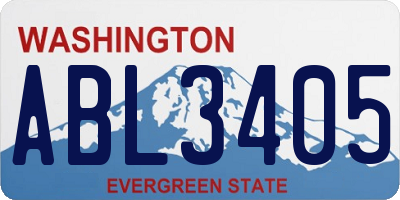 WA license plate ABL3405