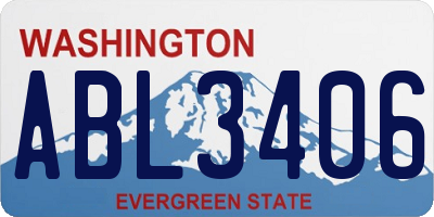 WA license plate ABL3406