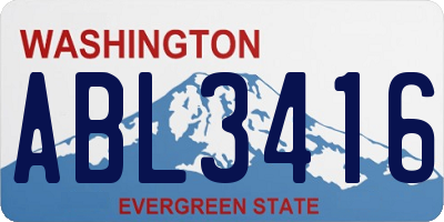 WA license plate ABL3416