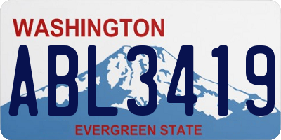 WA license plate ABL3419