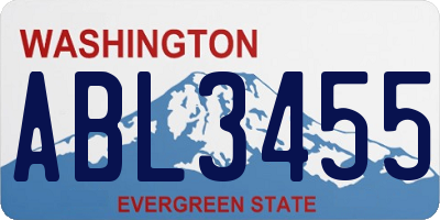 WA license plate ABL3455
