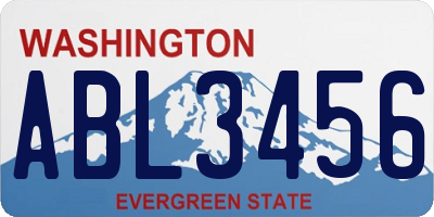 WA license plate ABL3456
