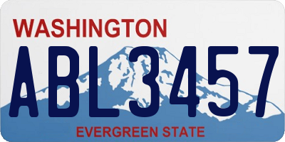 WA license plate ABL3457