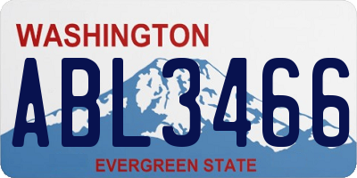 WA license plate ABL3466