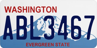 WA license plate ABL3467