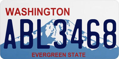 WA license plate ABL3468