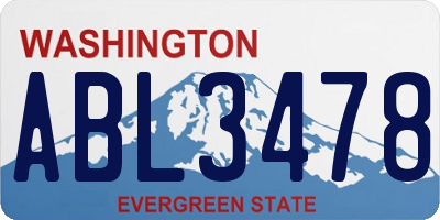 WA license plate ABL3478