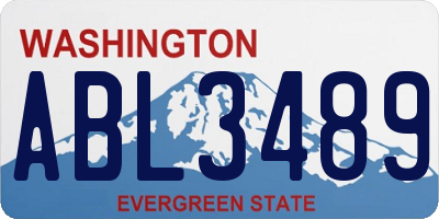 WA license plate ABL3489