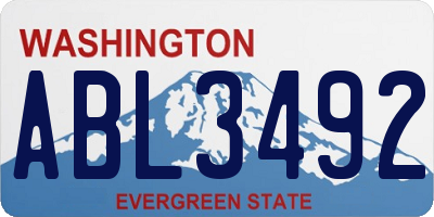 WA license plate ABL3492