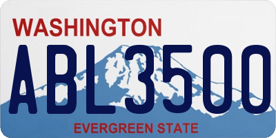 WA license plate ABL3500