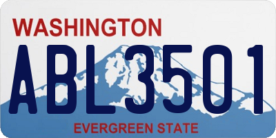 WA license plate ABL3501