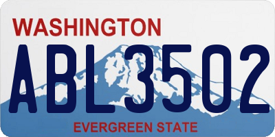 WA license plate ABL3502