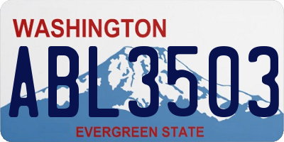 WA license plate ABL3503