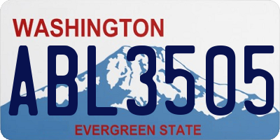WA license plate ABL3505