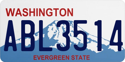 WA license plate ABL3514