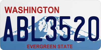 WA license plate ABL3520