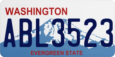 WA license plate ABL3523