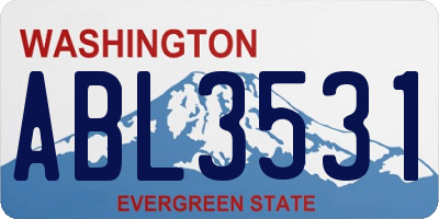 WA license plate ABL3531