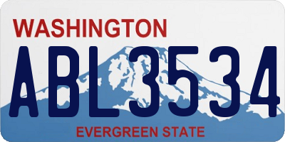 WA license plate ABL3534