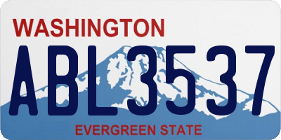 WA license plate ABL3537