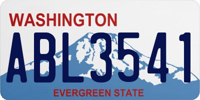 WA license plate ABL3541