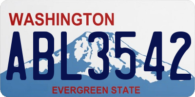 WA license plate ABL3542