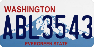 WA license plate ABL3543