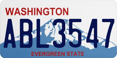 WA license plate ABL3547