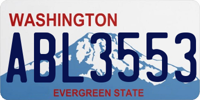 WA license plate ABL3553