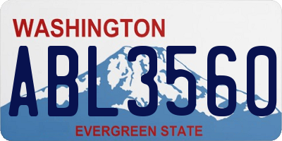 WA license plate ABL3560
