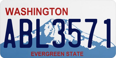WA license plate ABL3571
