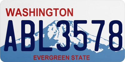 WA license plate ABL3578