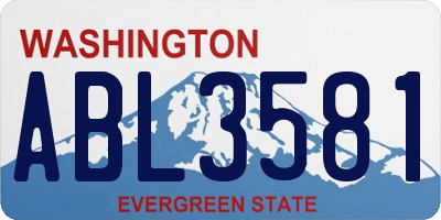 WA license plate ABL3581