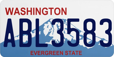 WA license plate ABL3583